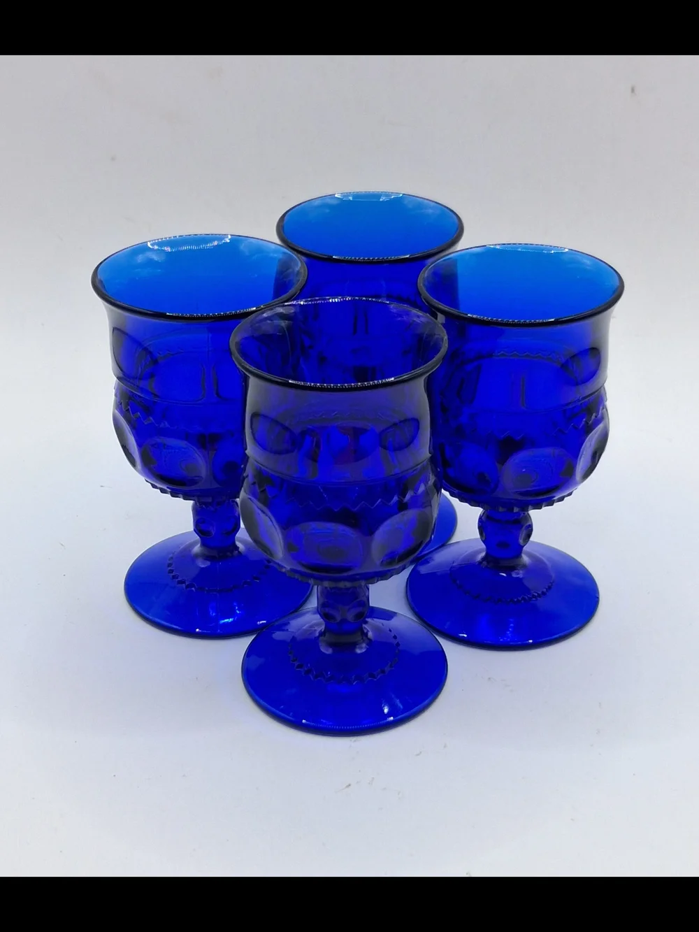 Indiana Glass Cobalt Blue Goblets Set of 4